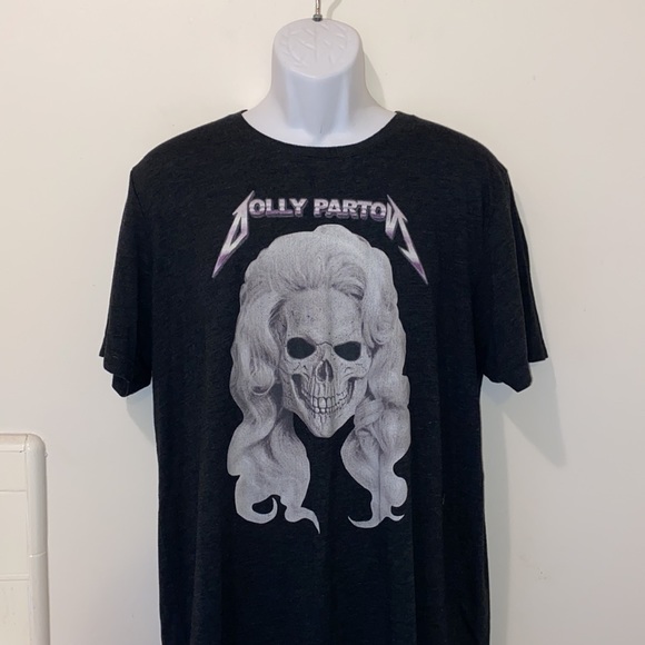 Unisex Distressed Dolly Parton Skull Graphic Tee - Picture 2 of 8